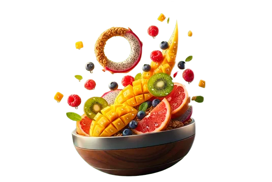 Fresh fruit bowl delivery illustration